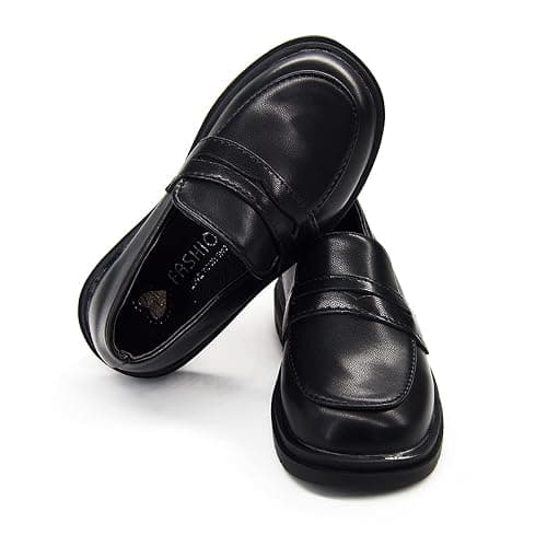 COSANKIM Toddler Boys Girls Dress Shoes PU Leather Lace Up Wedding School Uniform Loafer Flats Boys Dress Shoes thumbnail 6