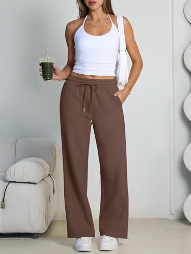 Trendy Queen Womens Wide Leg Fleece Lined Sweatpants Winter Baggy Lounge Travel Pants Fashion Outfits 2025 Joggers Clothes thumbnail 6