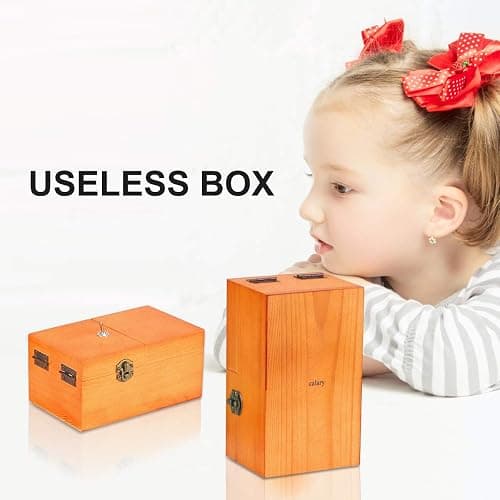 Calary Useless Box Turns Itself Off In Wooden Storage Box Alone Machine Fully Assembled in Box Gifts for Adults and Children thumbnail 4