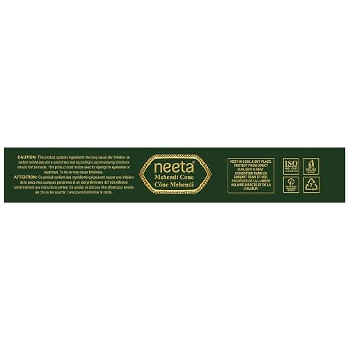 Neeta Mehendi Cone Henna Paste, for Body Art Temporary Tattoo (Pack of 4 Cône Mehendi) Pâte de Henné, pour Tatouage Temporaire Body Art (Pack de 4 Cône Mehendi) Cônes prêts à l'emploi 20g chacun | Ready-to-use henna paste in cone format. thumbnail 5