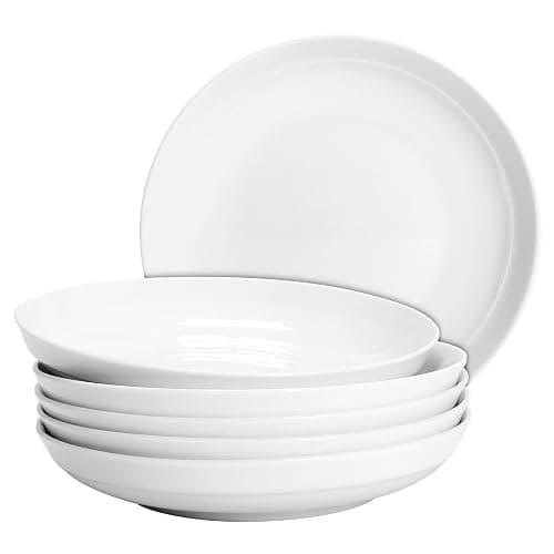 QUANSHANGJU Set of 6 Dinner Plates 7 Inch, White Porcelain Plates, Microwave Oven Dishwasher Safe Scratch Resistant - Image 1