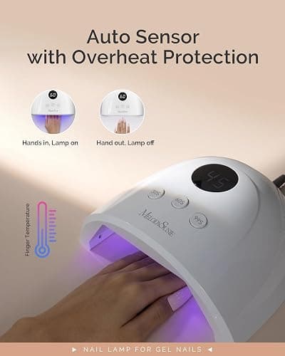 MelodySusie UV Nail Lamp, Plus30F UV Light for Gel Nails LED Nail Dryer with 3 Timer, Smart Sensor, LCD Display Fast Curing Gel Nail Polish Nail Art Tools Manicure Accessories-White - White thumbnail 4