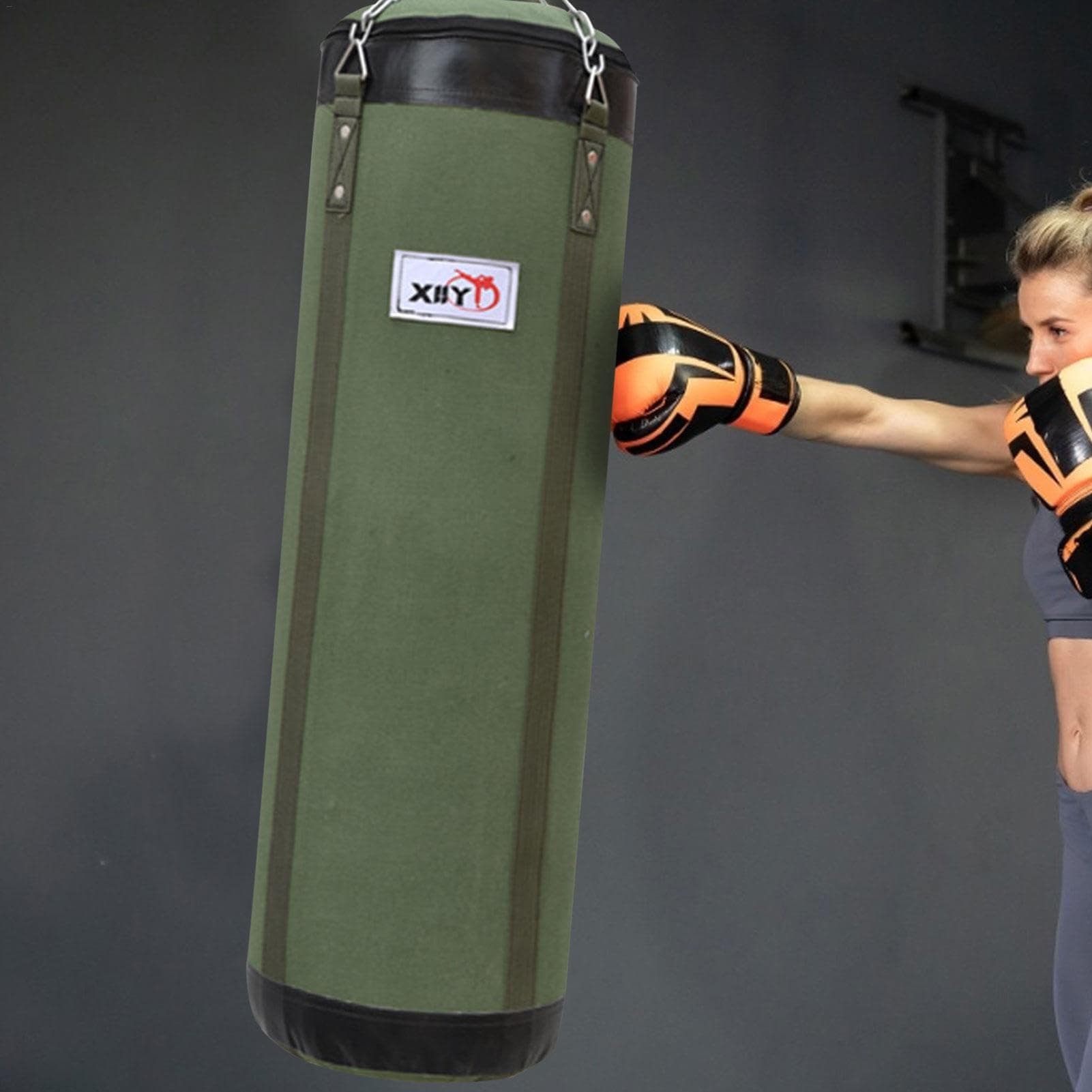 Adult Punching Bag - Outdoor Fitness Punching Bag, Taekwondo Training Bag | Heavy Duty Training Punching Bag Taekwondo Fitness, Convenience Adult Hanging Boxing Punching Bag for Outdoor Training thumbnail 9