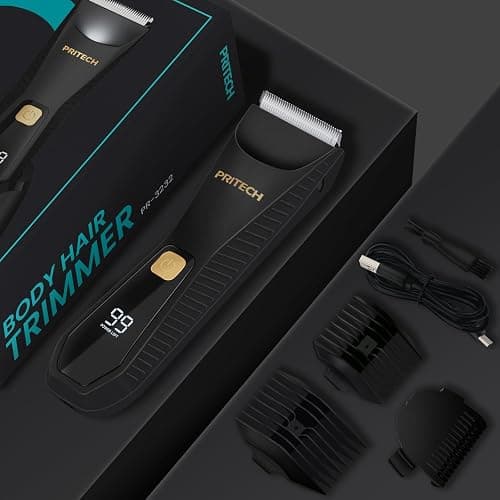 PRITECH Manscape Body Hair Trimmer - Waterproof Pubic Hair Ball Trimmer, Ceramic Blade Shavers Electric Razors for Men with USB-C Charging, Wet/Dry Use, Nick-Free Mens Grooming Kits, Gifts for Men thumbnail 8