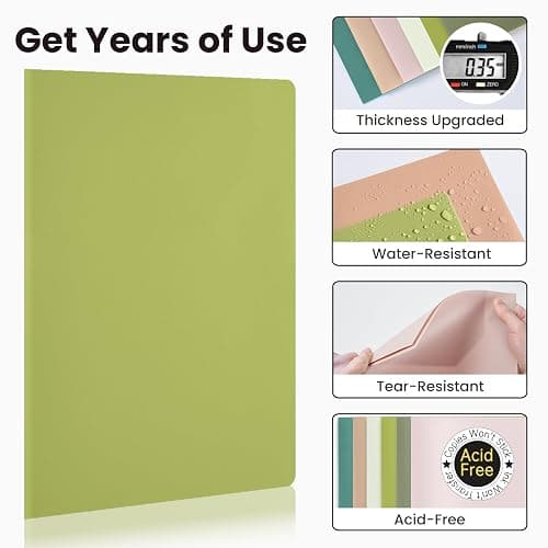 Sooez 6Pack Folders with Pockets, Heavy Duty Plastic Pocket Folders, 2 Pocket File Folders Bulk, School Business Folder Office Filing Supplies, Green Colors thumbnail 4
