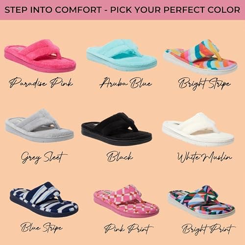 Dearfoams Women's Melanie Colorblocked Microfiber Terry Thong Slipper thumbnail 2