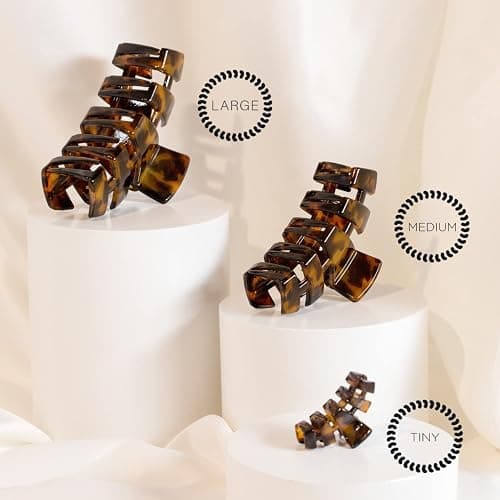 TELETIES - Large Hair Clip - Strong Grip, Bendable Teeth, Comfortable Curved Design - Ideal for Thick Hair - For All Hair Textures - Tortoise thumbnail 5