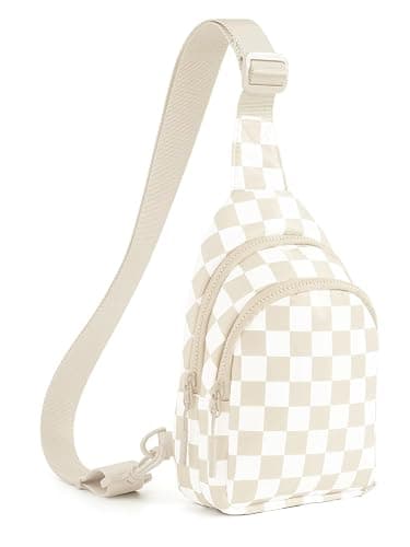 Checkered Sling Bag for Women Small Backpack Crossbody Chest Bag Fanny Packs Purses - Image 1
