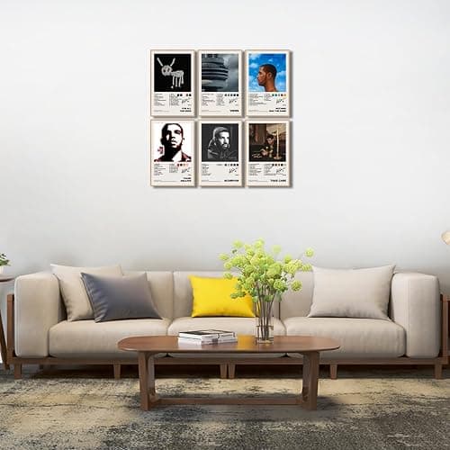 Drake poster 4 Music Album Cover Poster Printing Aesthetics Dormitory Decoration HD Pictures Living Room Bedroom Music Classroom Wall Art Decoration Gifts for Young People (Set of 6 , 8 inches x 12 inches, unframed) thumbnail 3