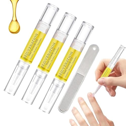 Fiorland Nail Growth Oil, Rejuvenation Nail Strengthener & Repair Serum with Nail File- 3 in 1 Formula for Instant Growth, Cuticle Care (3PCS) - 1 Count (Pack of 3) - Image 1