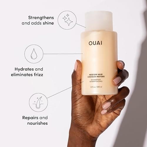 OUAI Medium Hair Shampoo and Conditioner Set - Sulfate-Free Shampoo and Conditioner for Women & Men - Made with Keratin, Shea Butter & Avocado Oil - Free of Parabens & Phthalates (10 Fl Oz) thumbnail 2