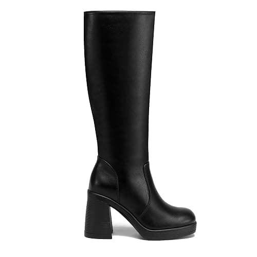 Glamnest Knee High Boots Women Chunky Heeled Square Toe Boot Platform Tall Long Boots Side Zipper Gogo Boots thumbnail 8