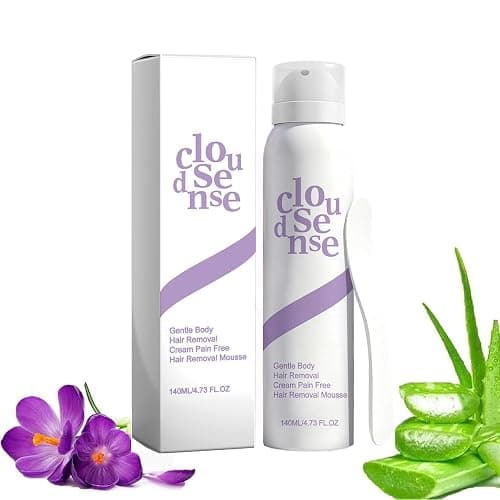 Cloud Sense Hair Removal Mousses, Gentle Flawless Hairs Remover with Aloe Vera for Smooth Skin, Safe for Sensitive Skin, Quick & Effective Hair Removal, Arms, Legs, Chest, Bikini Line 4.73 FL.OZ - Image 1