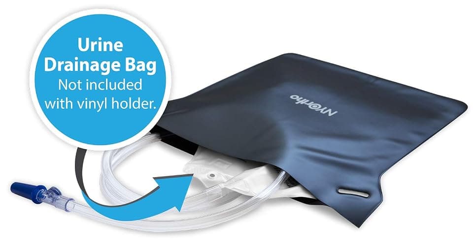 NYOrtho Urinary Drain Bag Holder – Vinyl Privacy Cover for Foley, Catheter or Urine Bags – Hook & Loop Closure, Water-Resistant, Easy to Clean – Straps for Wheelchair or Bed – 10.5x11.25 in – 1 Unit thumbnail 5