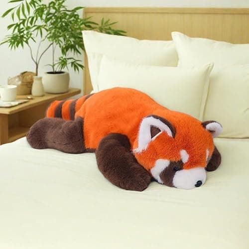 Labauxite Red Panda Plush Stuffed Animal - Sleeping Plush Toy Pillow, Cute Hugging Plushie, Room Decor, Christmas Birthday Gifts for Kids Girls Boys (11.8in) thumbnail 5