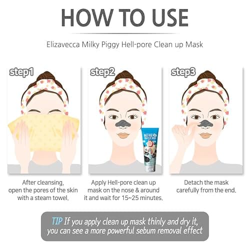 Elizavecca Milky Piggy Hell Pore Clean Up Mask 100ml/3.38 fl.oz. - Peel Off Mask, Charcoal Pore Strips, Pore Cleansing, Removes Dead Skin Cells, Removes Skin wastes, Pore Contraction thumbnail 4