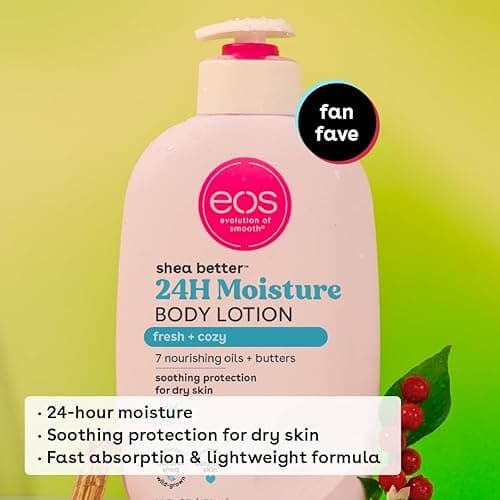eos 24H Moisture Travel Body Lotion- Fresh & Cozy, Travel Size Essential, Toiletries, Mini Body Lotion, 2.5 fl oz - Fresh & Cozy - 2.5 Fl Oz (Pack of 1) thumbnail 2