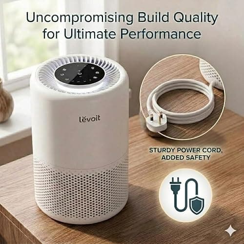 Levoit Smart HEPA Air Purifier for Allergies & Pets, 64m² Bedroom Home Coverage, Alexa & App, Ultra-Quiet Sleep Mode, Timer, Night Light, Removes 99.97% Pollen Dust Odour Smoke, Core 200S thumbnail 8