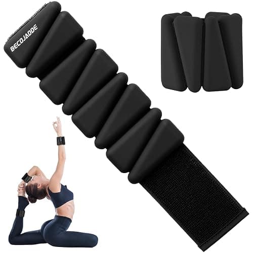 BECOJADDE Ankle Weights Set of 2 (1 lb/2 lb/3 lb Each) Adjustable Wrist Weights for Women Men Wearable Arm Leg Weight for Pilates, Running, Walking, Workout, Yoga - Image 1