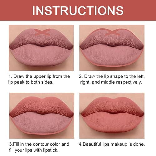 Kaely 2-in-1 Chestnut Antique Rose Lip Liner & Lipstick Set Kit for Women, Matte Lips Kit with Lip Liner Lip Stains Long Lasting Waterproof 24 Hour Lipstick and Lip Liners Combo Lipliners Pencil 04 thumbnail 5
