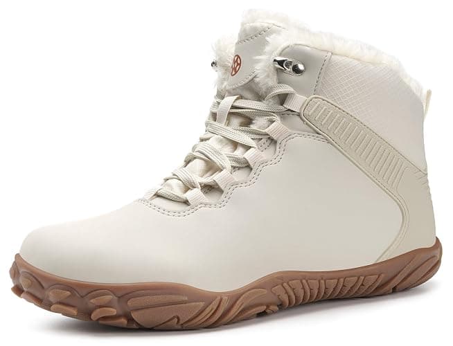 Womens Mens Barefoot Boots | Waterproof Winter Snow Boots | Warm Ankle Booties with Arch Support | Wide Width Hike Work Shoes | Zero Drop Sole | - Image 1