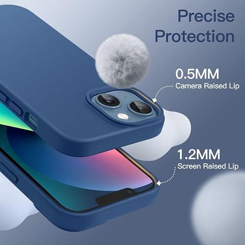 JETech Silicone Case for iPhone 13 6.1-Inch, Silky-Soft Touch Full-Body Protective Phone Case, Shockproof Cover with Microfiber Lining (Blue Jay) thumbnail 5