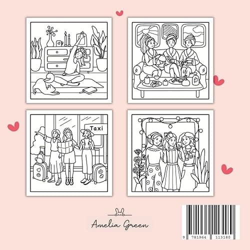Bestie Moments: Coloring Book for Adults and Teens Featuring Cute & Girly Scenes for Relaxation (The Cozy Girl Series) thumbnail 2