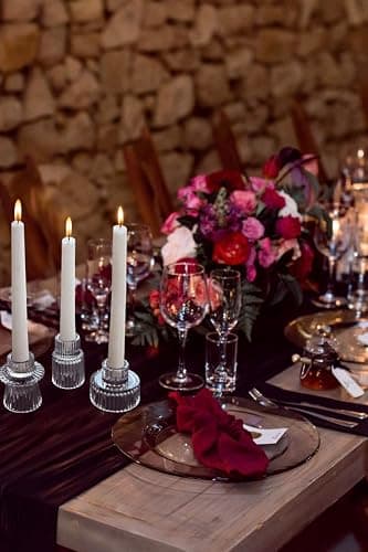Vixdonos Glass Candlestick Holders Tealight Candle Holders for Table Centerpieces, Wedding Decor and Dinner Party (3 Pcs, Clear) thumbnail 6