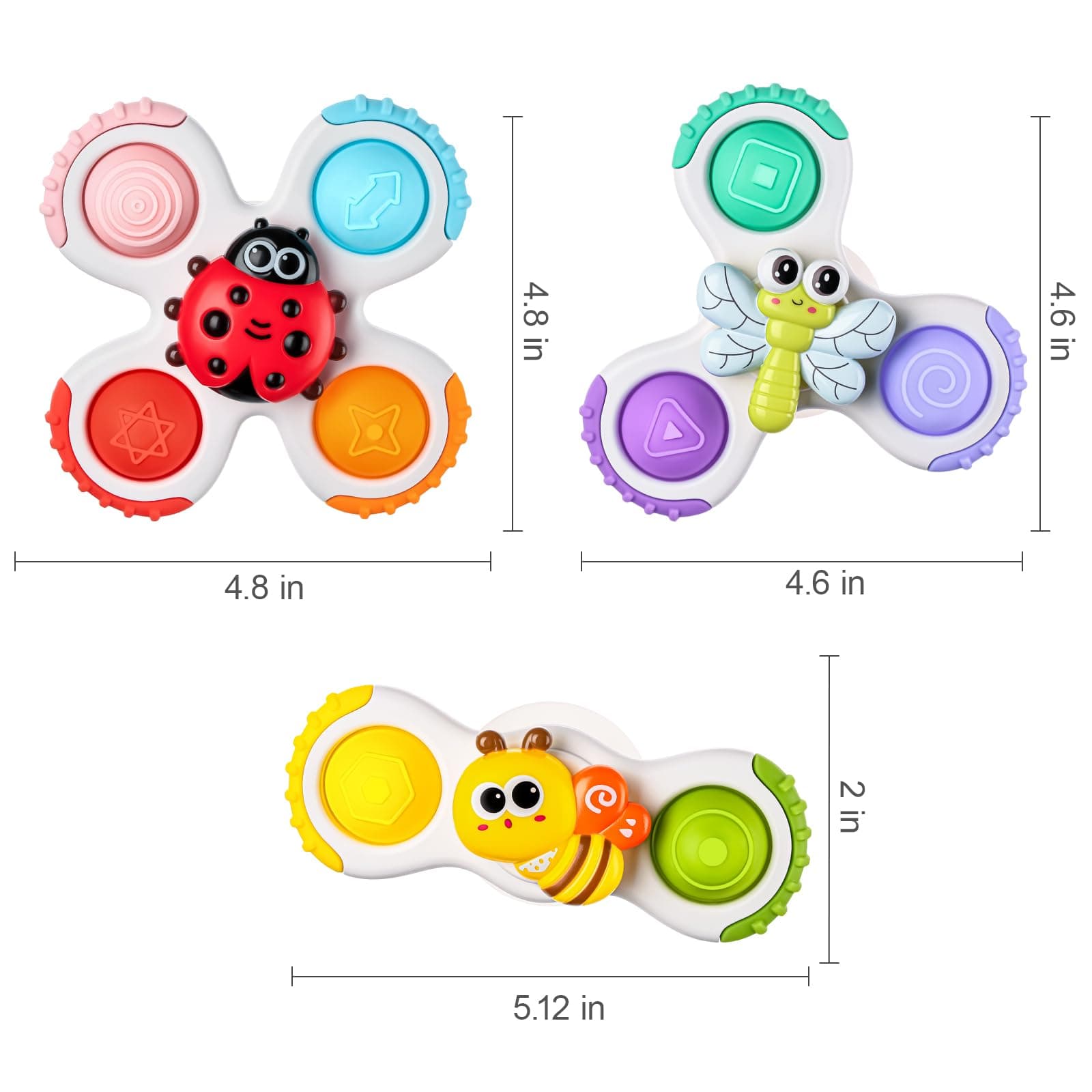 ALASOU Pop Suction Cup Spinner Toys for 1 Year Old Boy Girl Gifts thumbnail 2