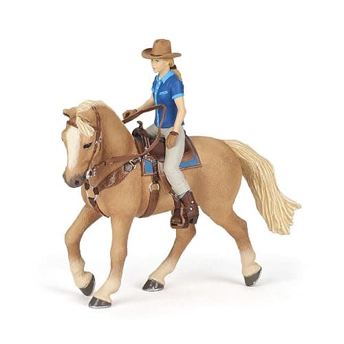 Papo - Realistic Western Horse And Rider Figure - Ages 3+ - Equestrian World Collection - Creative Play Wild West Adventure - Gift Idea Toy for Girls and Boys - Image 1