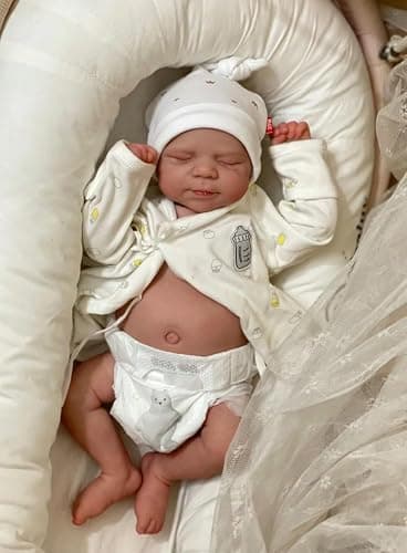 Anano Reborn Baby Full Body Silicone Vinyl Reborn Baby Boy 18 Inches Realistic Newborn Baby Dolls Look Like Real Reborn Baby Doll Full Body Silicone Reborn Baby Dolls Lifelike Real Sleeping Baby Doll thumbnail 3