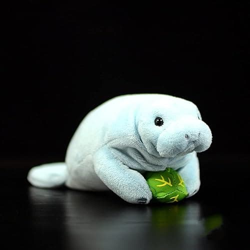 Frankiezhou Home Manatee Plush Toy - Blue 7 inch Lifelike Manatee Stuffed Animal, Soft Realistic Simulation Sea Manatee Animal Plush Gift Collection for Kids - Image 1