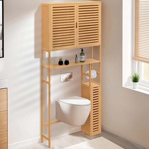 IDMarket - Meuble WC 3 en 1 avec armoires de Rangement Bambou BEA thumbnail 2