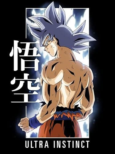 Dragonball Z Super Ultra Instinct Men's Black Graphic Crew Neck Tee thumbnail 2