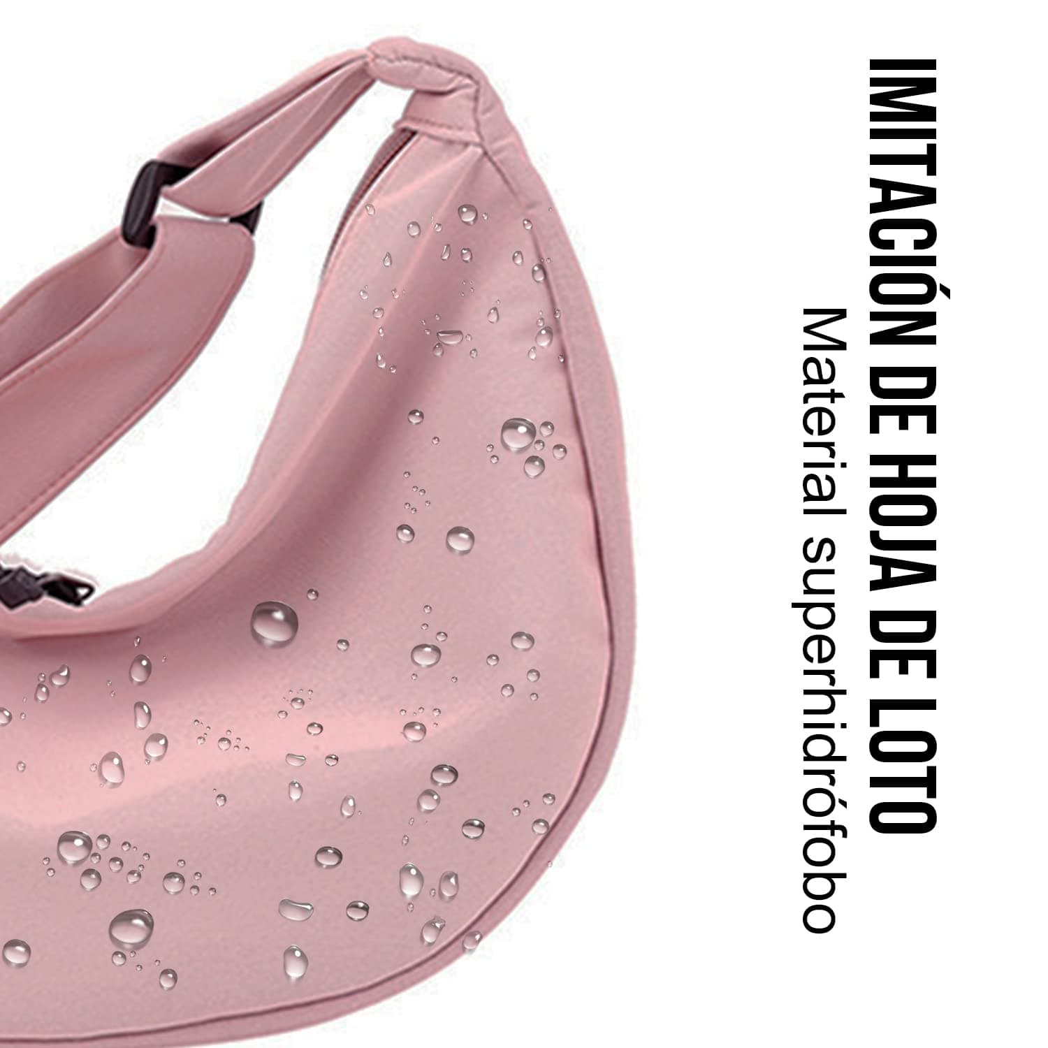 Bolso Cruzado Media Luna Nylon Impermeable Bandolera Ligera Cremallera Hobo Tote Fanny Pack Viaje Escuela Deporte Trabajo - Negro thumbnail 4