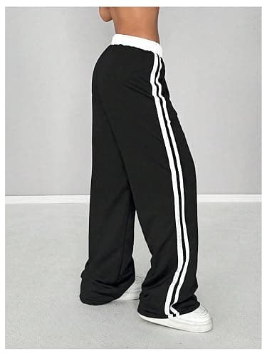 SOLY HUX Women's Baggy Sweatpants Wide Leg Ed Hardy Sweatpant Y2k Drawstring Pants Streetwear thumbnail 3