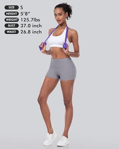 CHRLEISURE Biker Yoga Shorts for Women – High Waisted Tummy Control Workout Running Athletic Booty Soft Shorts thumbnail 6