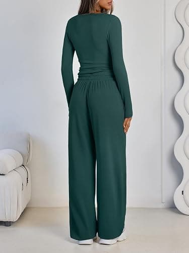 LILLUSORY 2 Piece Lounge Sets for Women Fall Outfits 2025 Two Piece Travel Sweatsuits Business Casual Fashion Clothes thumbnail 4