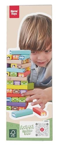 Nene Toys Wooden Tumble Tower Game with Animals & Colors, 4-in-1 Educational Family Board Game for Kids Ages 3-9, Creativity & Cognitive Skills Booster - Gift for Boys Girls 3+ Years thumbnail 12