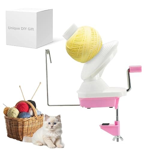 DASBET Yarn Winder Wool Winder Swift Wool Ball Spinner for Crocheting Needlecraft Yarn Ball Spinner Hand Operated (Pink) - Image 1