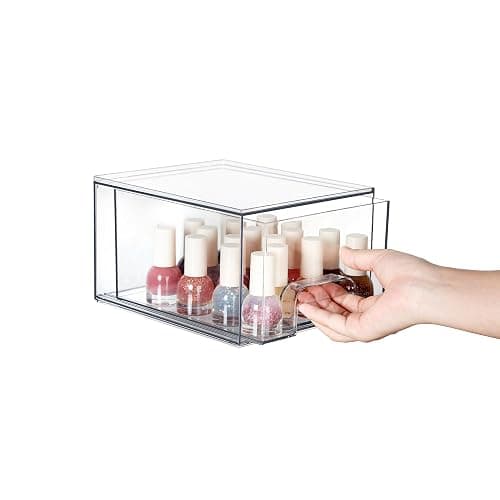 Vtopmart 4 Pack Small Clear Stackable Storage Drawers,Acrylic Bathroom Makeup Organizer,Plastic Storage Bins For Vanity, Undersink, Kitchen Cabinets, Pantry, Home Organization thumbnail 9