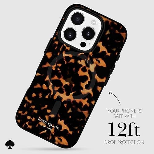 kate spade new york iPhone 16 Pro Case - Compatible with MagSafe - Designer Phone Case - Tortoise thumbnail 3