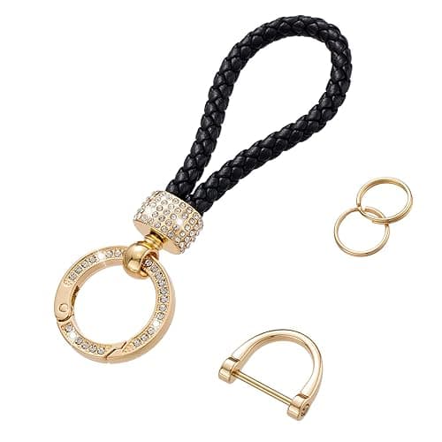 Bling Bling Luxury Crystal Diamond Car Key Chains Key Fob, Car Key Chain For Ladies Women - Black