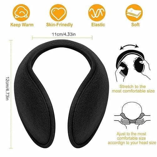 Gelante Unisex Classic Fleece Earmuffs for Cold Weather. Ear Warmer Behind the Head. thumbnail 4