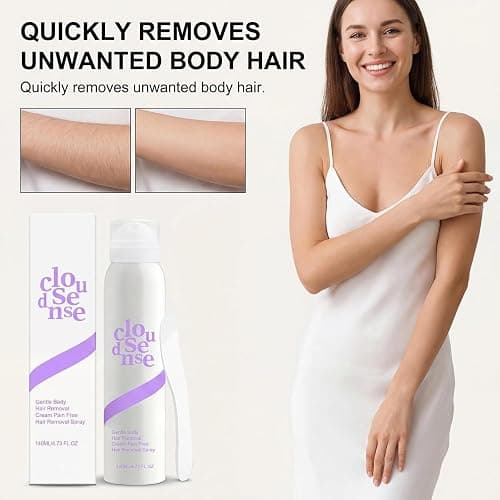 Cloud Sense Hair Removal Mousses, Gentle Flawless Hairs Remover with Aloe Vera for Smooth Skin, Safe for Sensitive Skin, Quick & Effective Hair Removal, Arms, Legs, Chest, Bikini Line 4.73 FL.OZ thumbnail 6