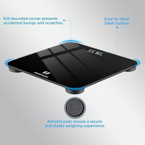Digital Bathroom Scales for Body Weight, Weight Scale with High Precision Sensors Accurate Round Corner Design LED Display 400lbs/180kg thumbnail 3