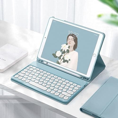 HENGHUI Keyboard Case for iPad mini 7 A17 Pro 2024/ iPad mini 6 2021 8.3 inch Keyboard Case Cute Round Key Color Keyboard Wireless Detachable BT Keyboard Cover,Yellow thumbnail 7