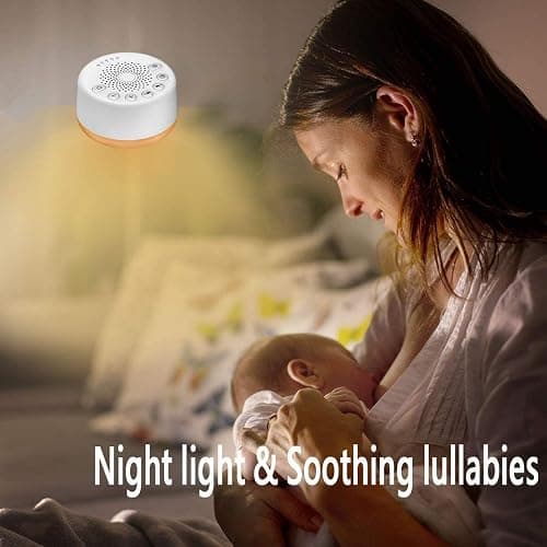 Sound Machine Easysleep White Noise Machine with 25 Soothing Sounds and Night Lights with Memory Function 32 Levels of Volume and 5 Sleep Timer Powered by AC or USB for Sleeping Relaxation (White) thumbnail 3
