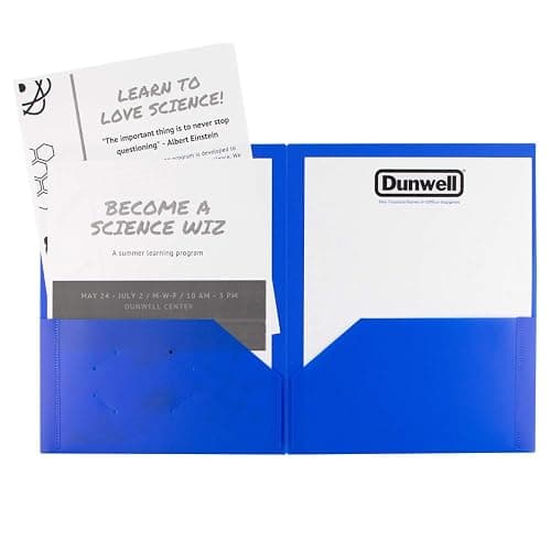 Dunwell Plastic 2-Pocket Folders (6 Pack, Assorted Colors), 8.5x11 Document Folders for School and Office, Heavy Duty Poly, Long Lasting, Includes Labels thumbnail 8