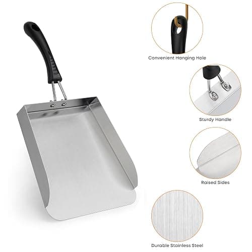 Stanbroil Large Griddle Scoop Spatula Food Mover for Rice, Veggies & More | Stainless Steel, 7" Wide, Moves More Food at Once, Flat Top Grill Tool, Ideal for Stir Fry, Fried Rice & Teppanyaki thumbnail 4